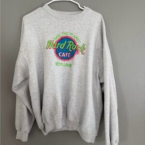 Hard Rock Cafe Light Gray Crewneck Sweater